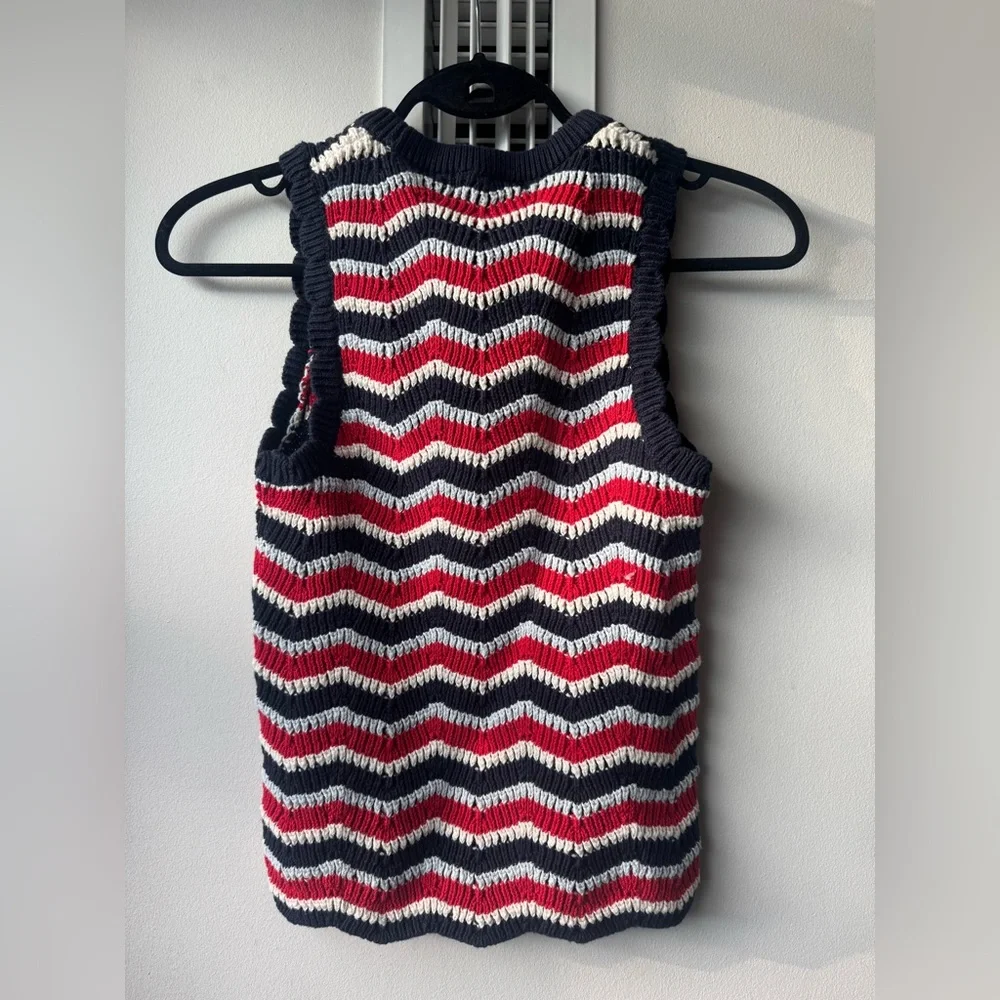 100% Cotton Striped Sleeveless Knit Top - Picture 2 of 8